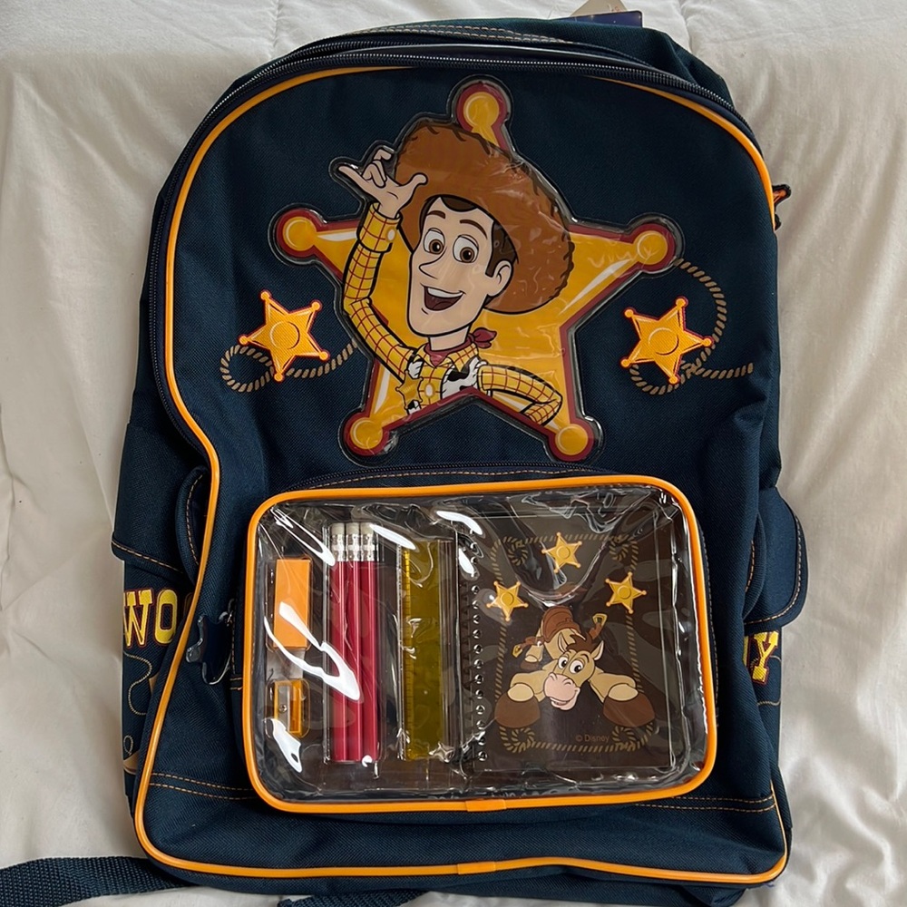 Disney Store Toy Story Woody Backpack Rucksack School Bag‎ With Stationery Set